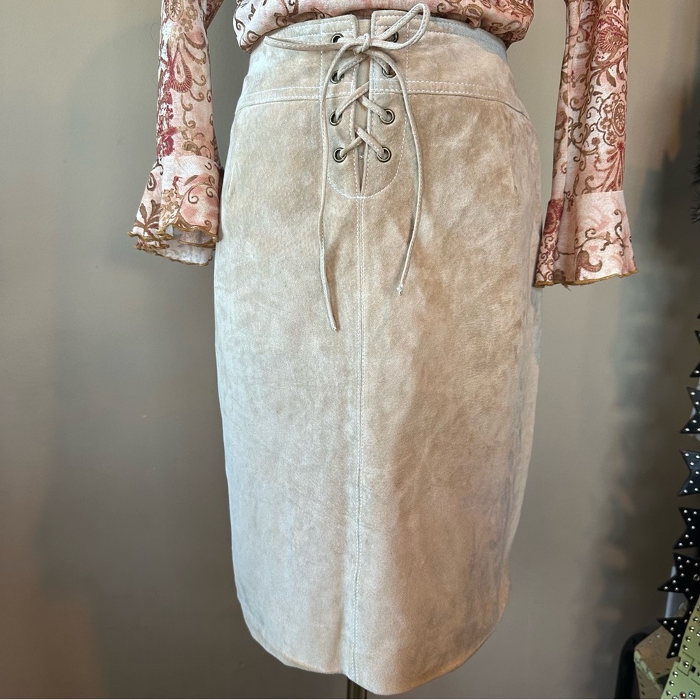 Doncaster suede lace up skirt